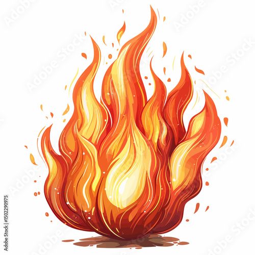 Fire on a white 