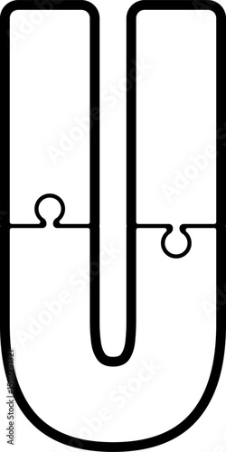 Uppercase Letter with Puzzle Shape