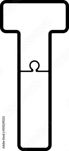 Uppercase Letter with Puzzle Shape