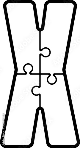 Uppercase Letter with Puzzle Shape