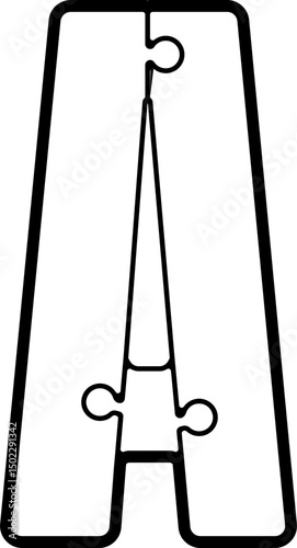 Uppercase Letter with Puzzle Shape