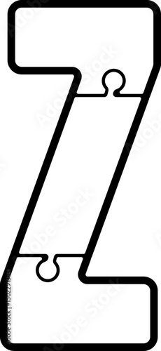 Uppercase Letter with Puzzle Shape