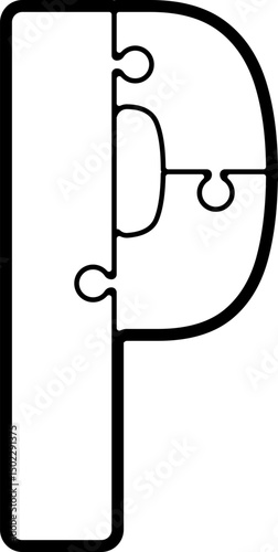 Uppercase Letter with Puzzle Shape