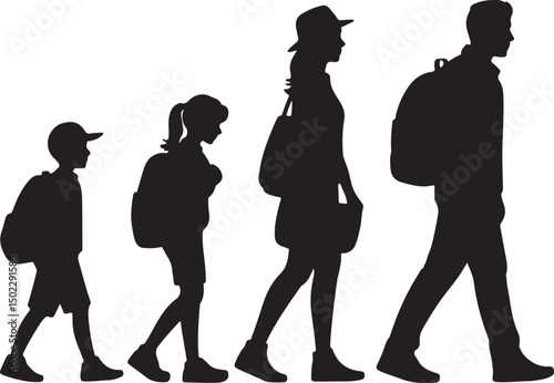 Kids with Backpacks Silhouette Design

School Bus Arriving Vector Scene

Teacher and Students Classroom Silhouette

School Supplies Collection Vector Art

Children Walking to School Silhouette