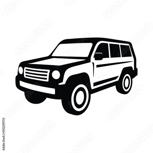 Car vector icon with black color, Sleek Minimalist Black Sports Car Silhouette Logo Vector Illustration