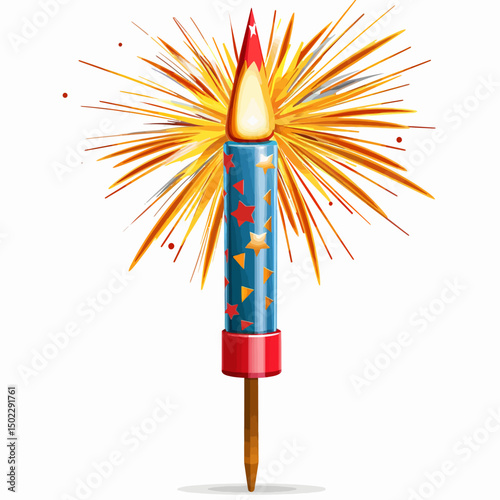 Firecrackers on white background 