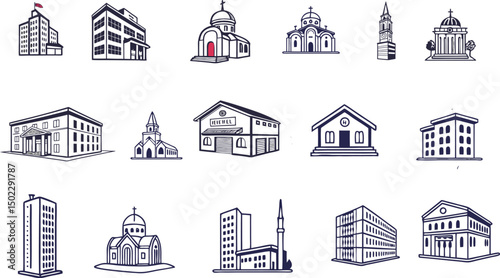 Building icon set vector illustration