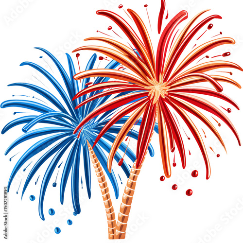colorful fireworks vector