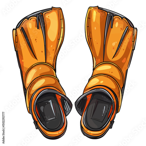 Diving fins on white 