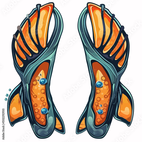 Diving fins illustration 