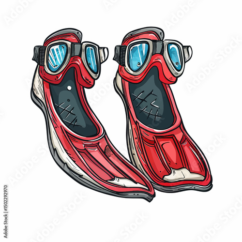 Diving fins vector illustration 