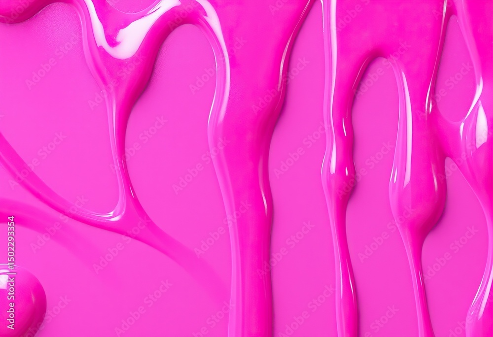 Naklejka premium Close-up view of flowing, vibrant pink liquid.