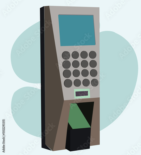 right hand touching a fingerprint attendance machine. Index finger, 