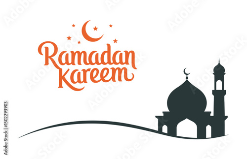 Ramadan kareem modern calligraphy vector

