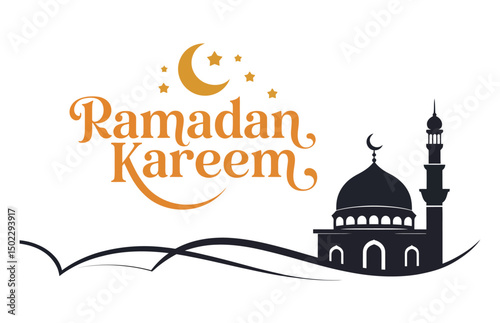 Ramadan kareem modern calligraphy vector

