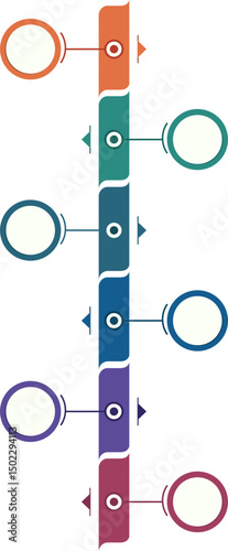 Infographic Timeline Vertical Colorful
