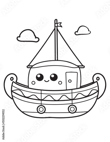 boat cartoon illustration