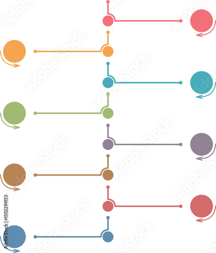 Infographic Timeline Vertical Colorful