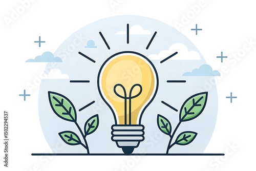Lightbulb with Rays icon Symbolizes a bright idea or clear thinking, sharpness or enlightenment.