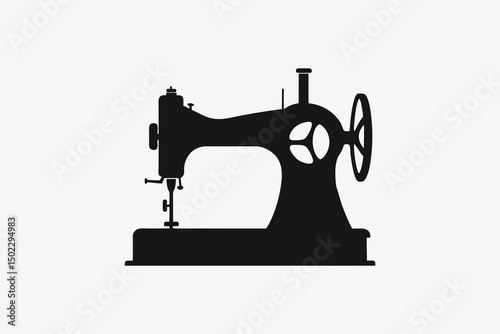 Vintage Sewing Machine Silhouette Design
