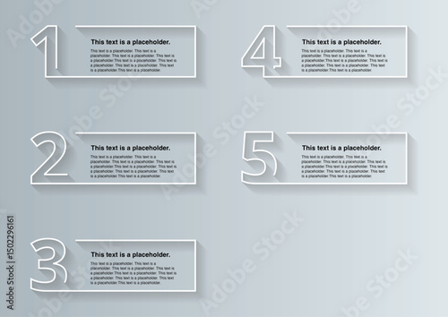 Minimal 5-Step Infographic with Shadowed Numbers for Business or Education_1
