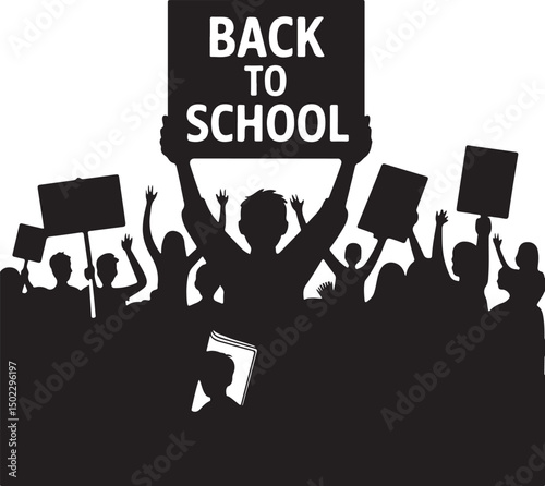 Kids with Backpacks Silhouette Design

School Bus Arriving Vector Scene

Teacher and Students Classroom Silhouette

School Supplies Collection Vector Art

Children Walking to School Silhouette