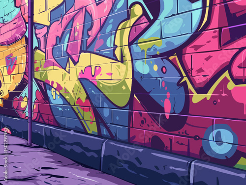 graffiti on the wall vector illustration 