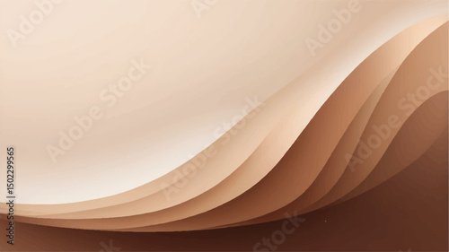 Abstract brown background with a futuristic wave pattern, smooth texture, and subtle orange light lines.