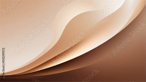 Abstract brown background with a futuristic wave pattern, smooth texture, and subtle orange light lines.