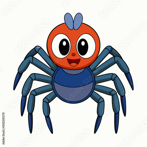 Cartoon Baby Spaider Vector Art.