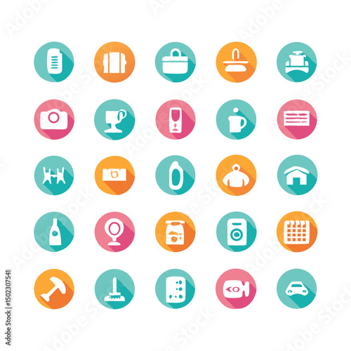 Hotel icons. Hotel icons set.