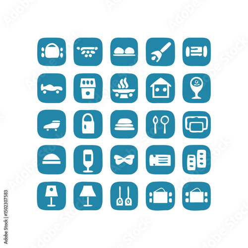 Hotel icons. Hotel icons set.