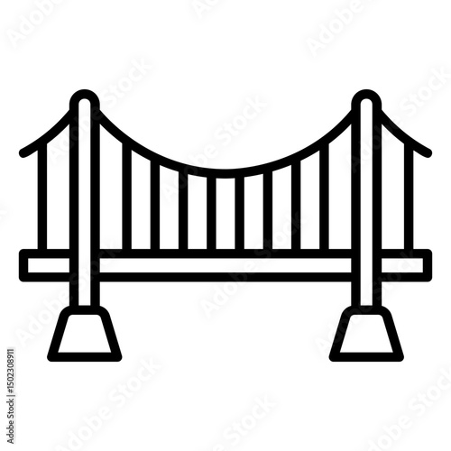 Suspension bridge icon for road construction