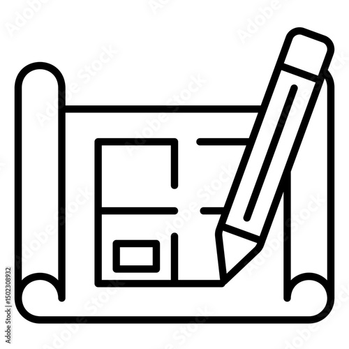 Building drafting icon in architectural projects