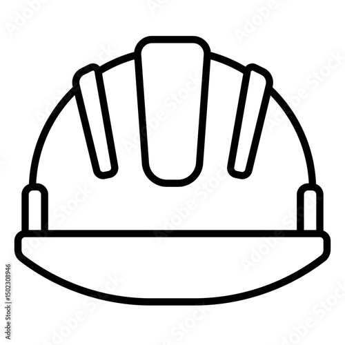Construction worker helmet icon for protection and safety