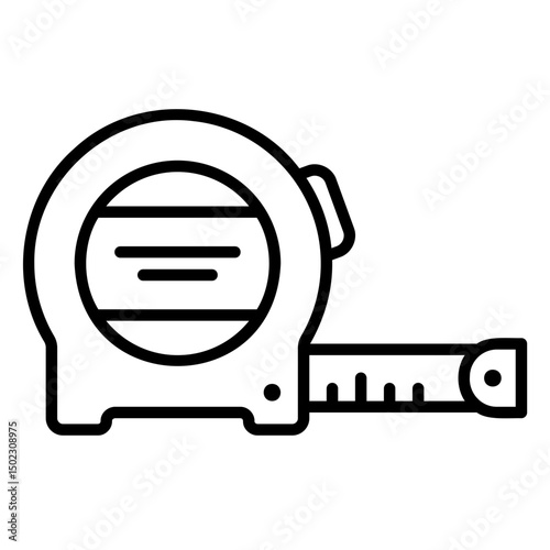 Measurement tape icon for measuring objects in construction and carpentry tools