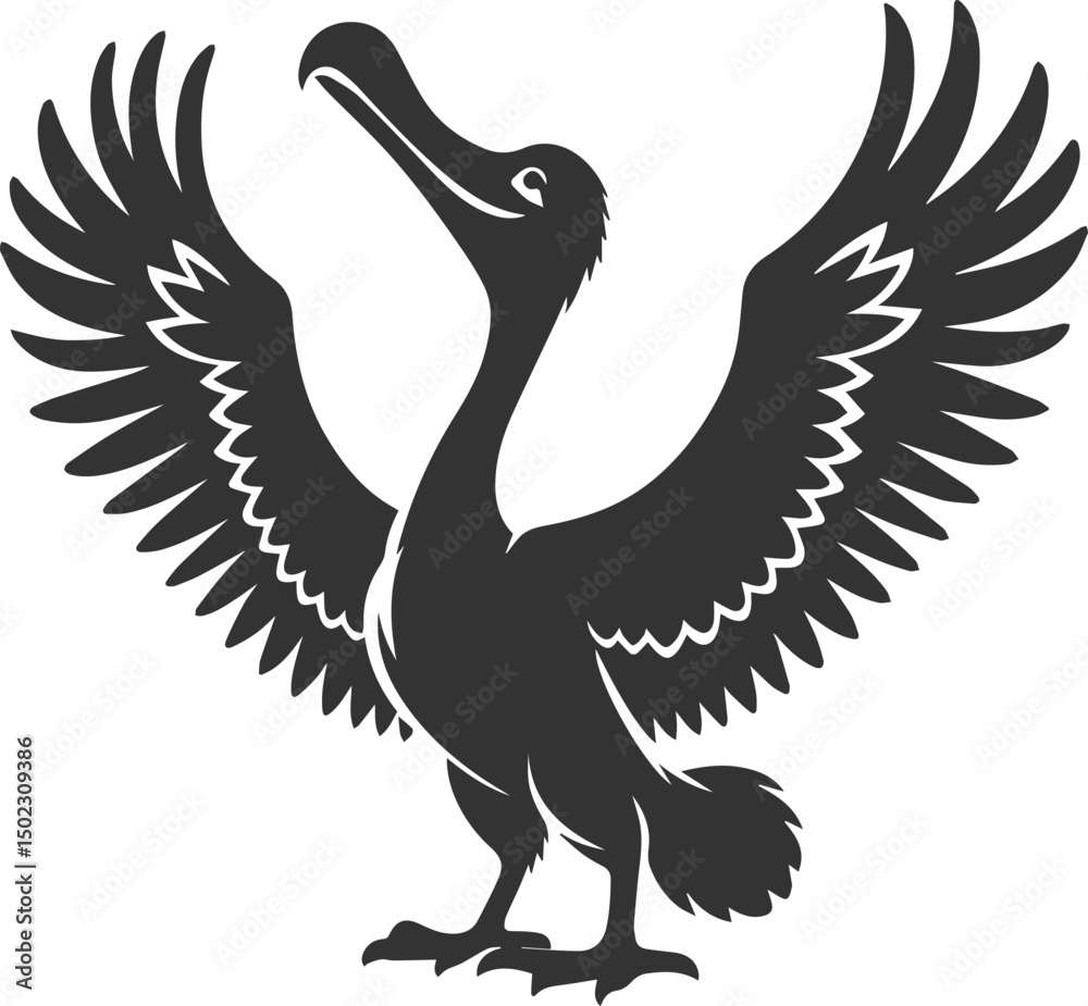 Fototapeta premium Dodo bird vector artwork drawing silhouette