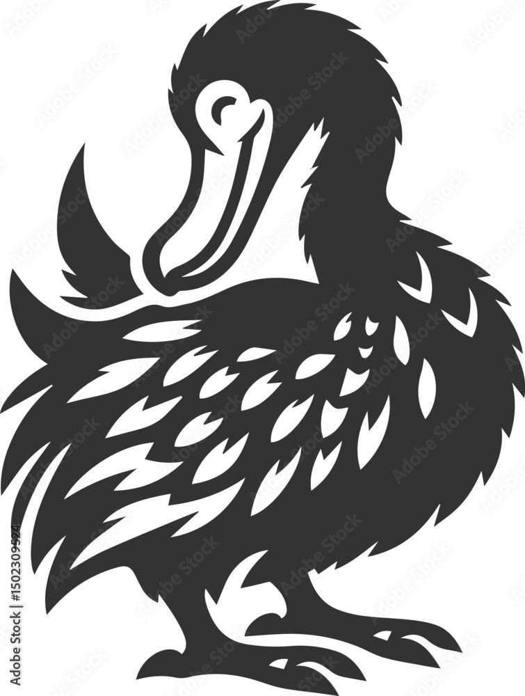 Fototapeta premium Dodo bird vector artwork drawing silhouette