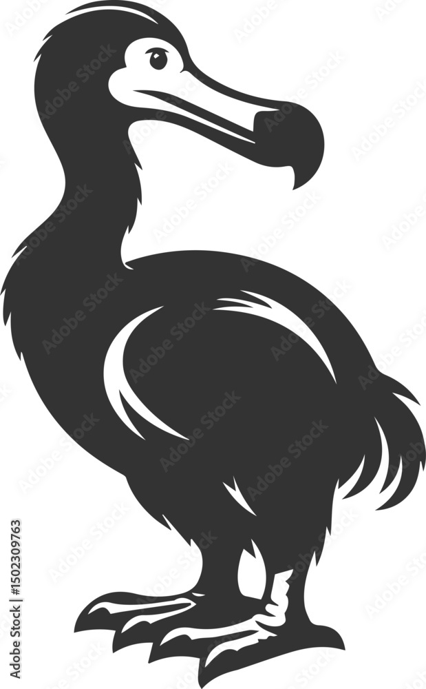 Fototapeta premium Dodo bird vector artwork drawing silhouette