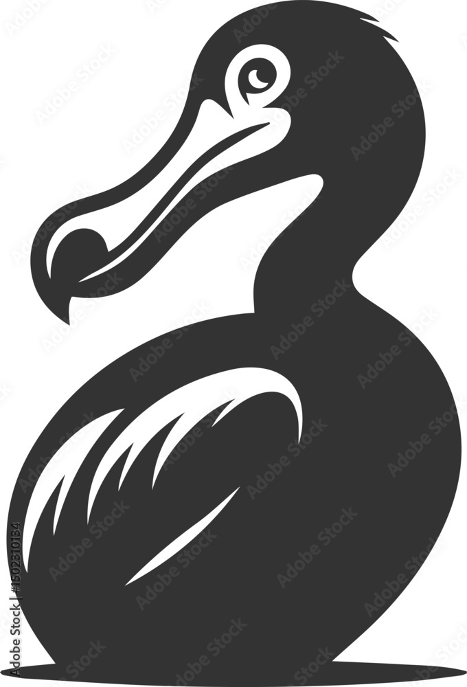 Fototapeta premium Dodo bird vector artwork drawing silhouette