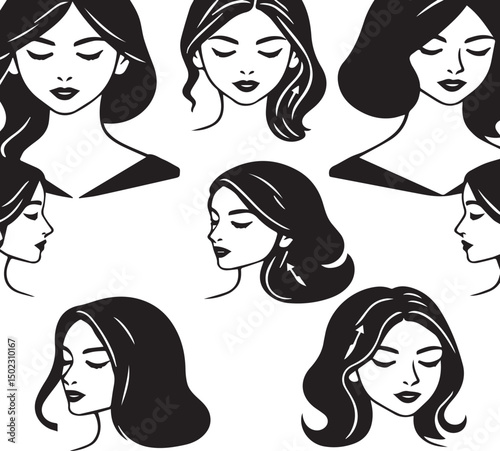 Man and Woman icon set collection with diverse directional markers on white background