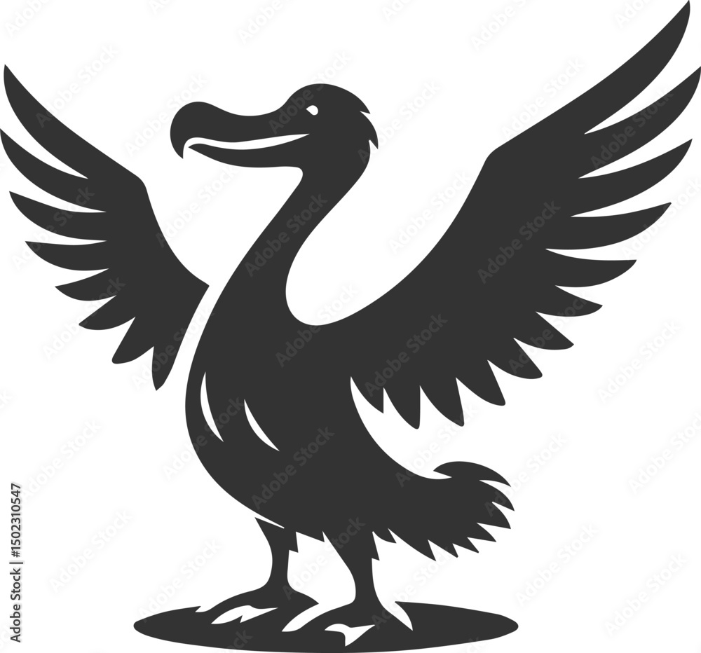 Obraz premium Dodo bird vector artwork drawing silhouette