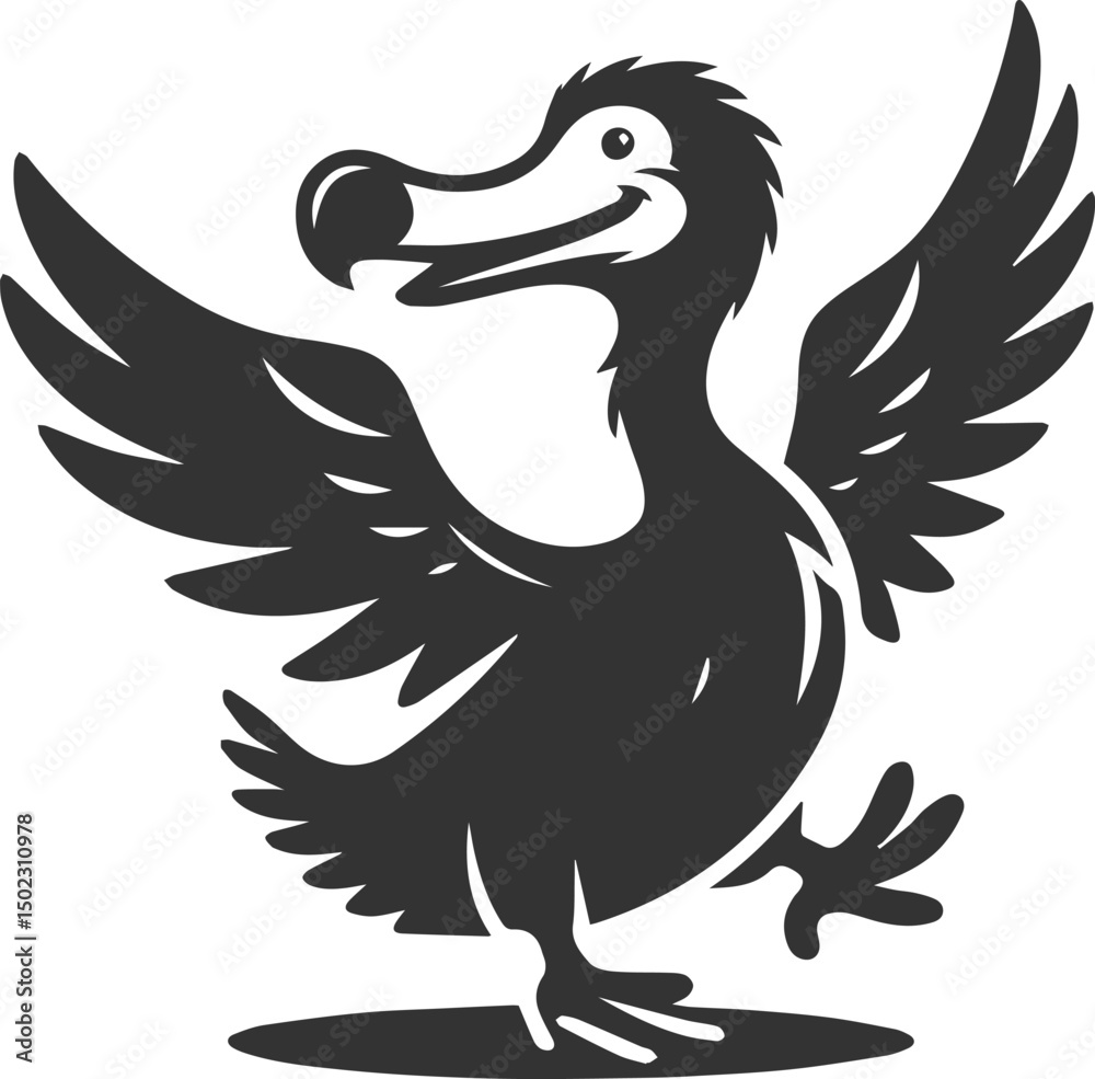 Obraz premium Dodo bird vector artwork drawing silhouette