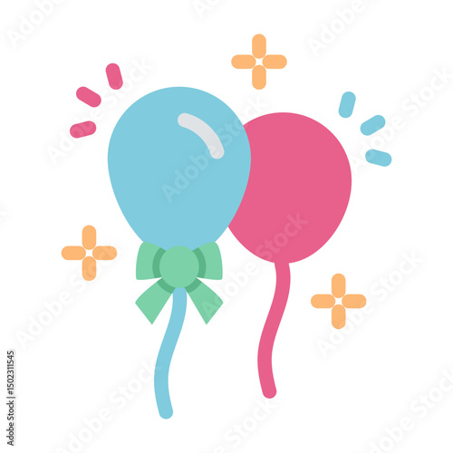 birthday balloon flat style