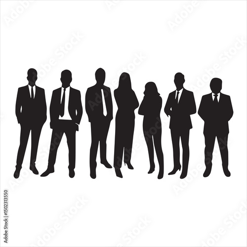 Vector Illustration Businessman Silhouette, A vector illustration of a silhouette businessman in a modern and sleek style. Perfect for business and corporate-themed designs