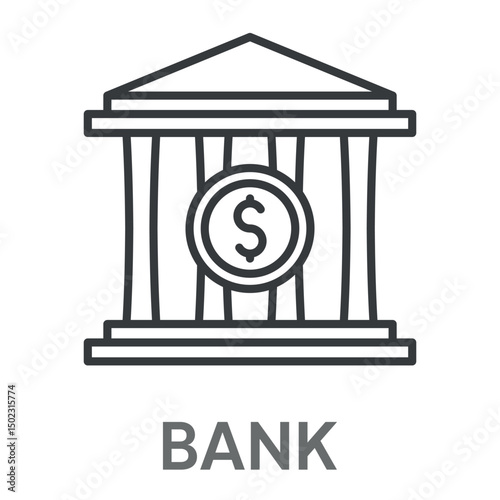 bank concept simple design icons, simple style design inspiration for any interface and purpose suitable for symbols and more