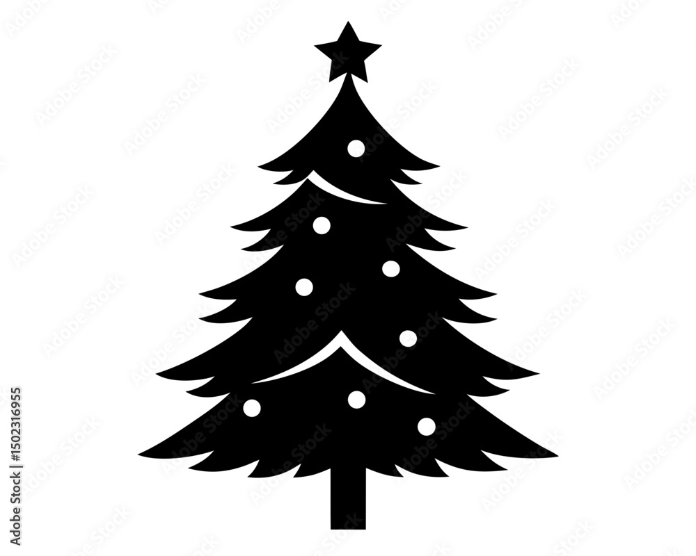 Obraz premium Holiday Tree Silhouette Vector Bundle – Christmas Tree Illustration SVG