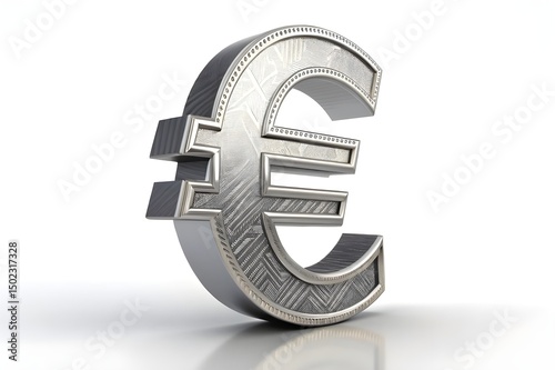 3D gold euro symbol isolated on a white background, representing Europe's cash currency and financial investment