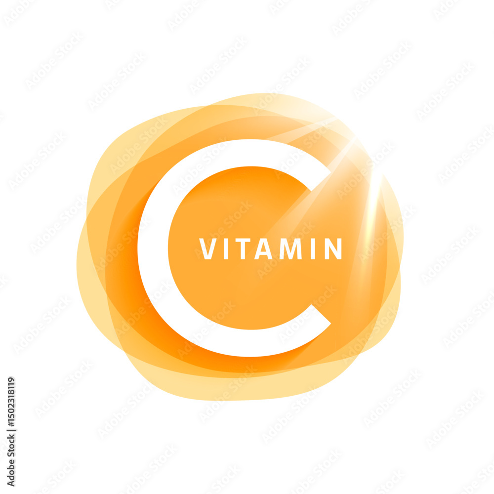 Fototapeta premium papercut vitamin c ascorbic gel logo design