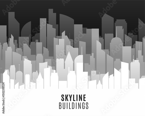 modern city skyline densely populated building silhouette